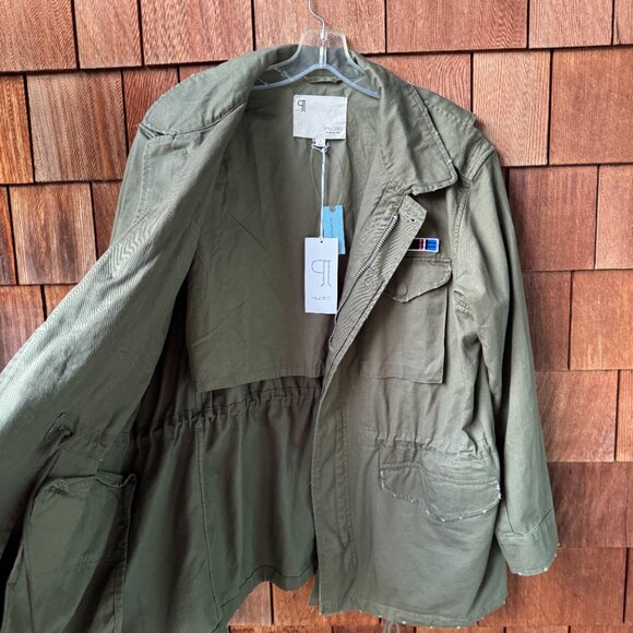 NWT Anthropologie by Pilcro Olive Green Utility/Military Jacket in Women's 1X - Picture 7 of 16